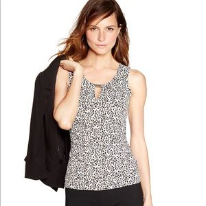 WHBM Sleeveless Leopard Print Shell Top S